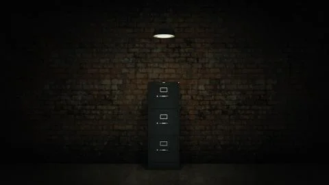 3d renderer image. File cabinet. Search concept. Stock Illustration