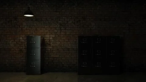 3d renderer image. File cabinet. Search concept. Stock Illustration