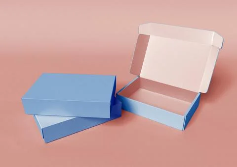 3d renderer of Opened Paper Box Stock Illustration