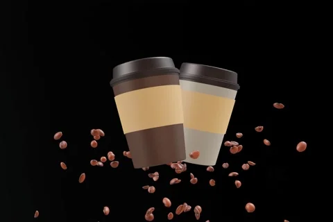 3d renderin coffe beans Stock Footage 164716603