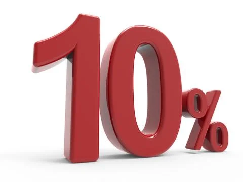 3d rendering of a 10% symbol Stock Illustration