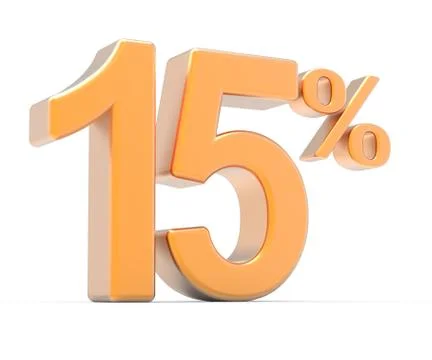 3d rendering of a 15% symbol Stock Illustration