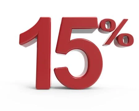 3d rendering of a 15% symbol Stock Illustration