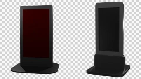 3D rendering of 2 vintage digital billboard models Stock Illustration