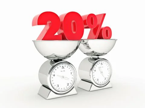 3D rendering of a 20 percent discount Stock Illustration