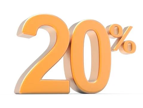 3d rendering of a 20% symbol Stock Illustration