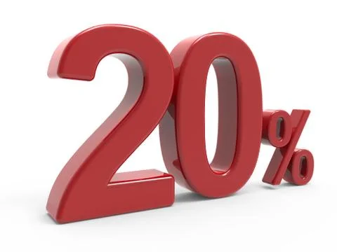 3d rendering of a 20% symbol Stock Illustration