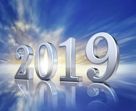 3D rendering of an 2019 symbol Ilustración de archivo