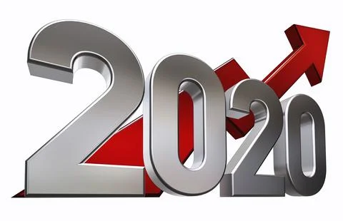 3D rendering of an 2020 symbol Ilustración de archivo