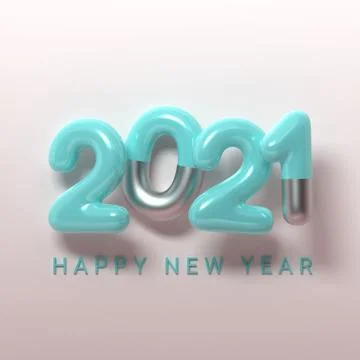 3d rendering 2021 year, greeting card holiday christmas and new year, Horizontal Stock Illustration
