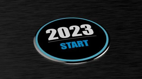 The 3d rendering of 2023 year start BTN Illustrazione stock