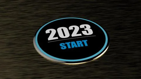 The 3d rendering of 2023 year start BTN Illustrazione stock