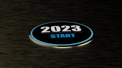 The 3d rendering of 2023 year start BTN Illustrazione stock