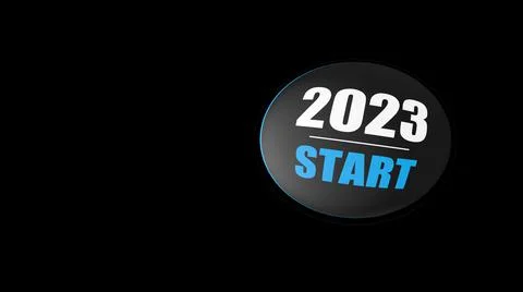 The 3d rendering of 2023 year start BTN Stock Illustration