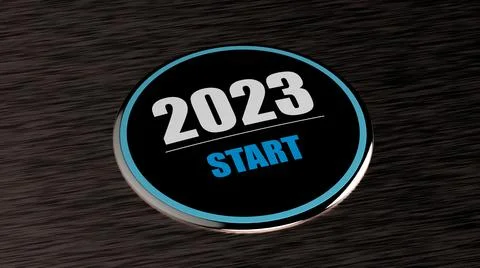The 3d rendering of 2023 year start BTN Stock Illustration