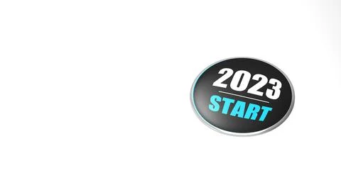 The 3d rendering of 2023 year start BTN Stock Illustration