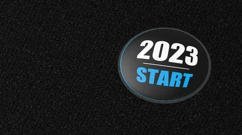 The 3d rendering of 2023 year start BTN Stock Illustration