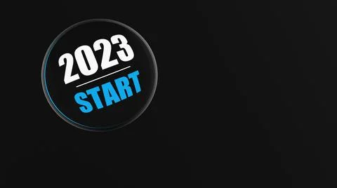 The 3d rendering of 2023 year start BTN Stock Illustration