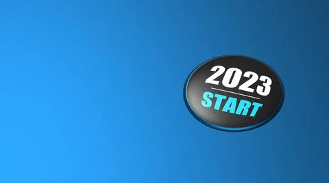 The 3d rendering of 2023 year start BTN Stock Illustration