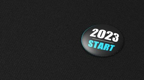 The 3d rendering of 2023 year start BTN Stock Illustration