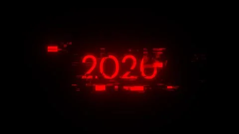 3D rendering 2026 text with screen effects of technological glitches 스톡 일러스트