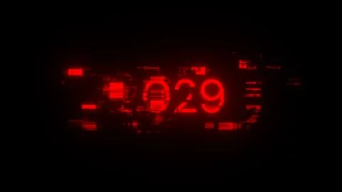 3D rendering 2029 text with screen effects of technological glitches Stock Illustration