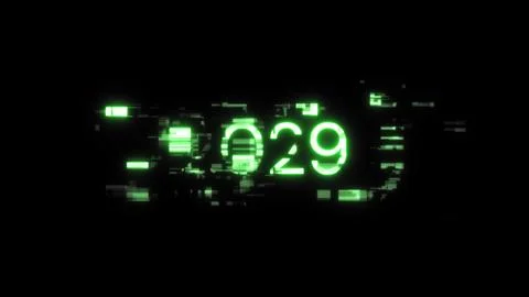 3D rendering 2029 text with screen effects of technological glitches イラスト素材