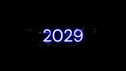 3D rendering 2029 text with screen effects of technological glitches イラスト素材
