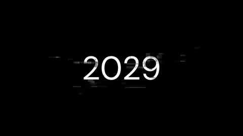 3D rendering 2029 text with screen effects of technological glitches イラスト素材