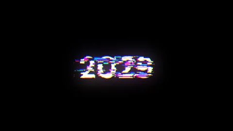 3D rendering 2029 text with screen effects of technological glitches イラスト素材