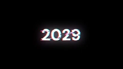 3D rendering 2029 text with screen effects of technological glitches Stock Illustration