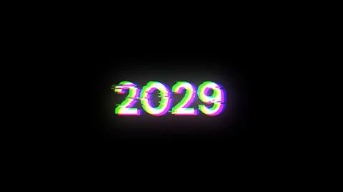 3D rendering 2029 text with screen effects of technological glitches イラスト素材