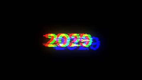 3D rendering 2029 text with screen effects of technological glitches Stock Illustration