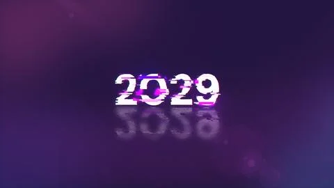 3D rendering 2029 text with screen effects of technological glitches Stock Illustration