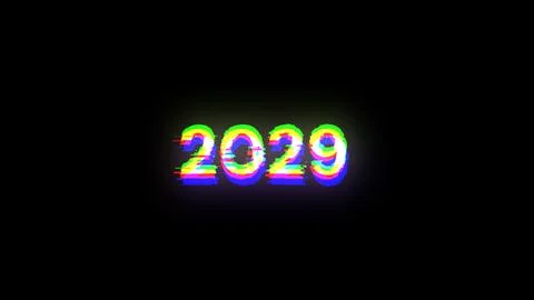 3D rendering 2029 text with screen effects of technological glitches 스톡 일러스트