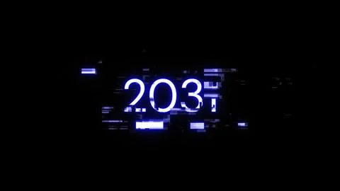 3D rendering 2031 text with screen effects of technological glitches Stock Illustration