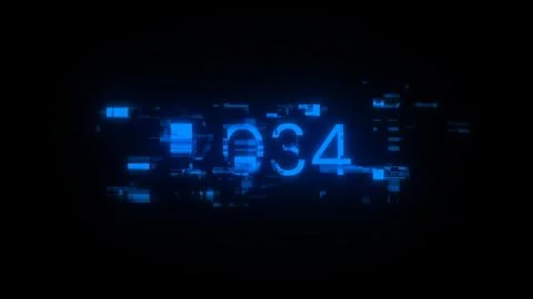 3D rendering 2034 text with screen effects of technological glitches Foto stock