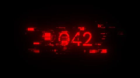 3D rendering 2042 text with screen effects of technological glitches 写真素材
