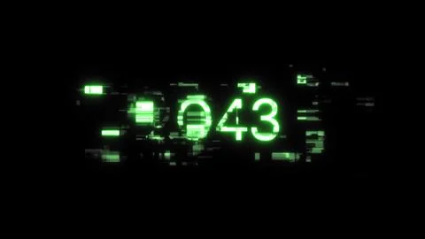 3D rendering 2043 text with screen effects of technological glitches Stock Illustration