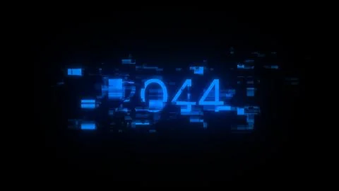 3D rendering 2044 text with screen effects of technological glitches Stock Illustration