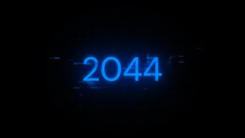 3D rendering 2044 text with screen effects of technological glitches イラスト素材
