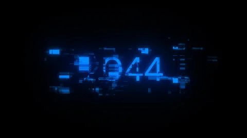 3D rendering 2044 text with screen effects of technological glitches イラスト素材