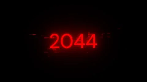 3D rendering 2044 text with screen effects of technological glitches Stockillustratie
