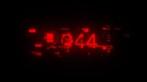 3D rendering 2044 text with screen effects of technological glitches イラスト素材