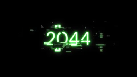 3D rendering 2044 text with screen effects of technological glitches Stockillustratie