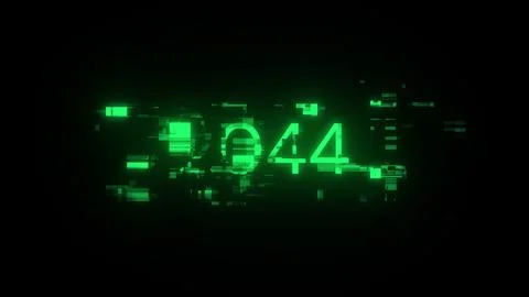 3D rendering 2044 text with screen effects of technological glitches イラスト素材