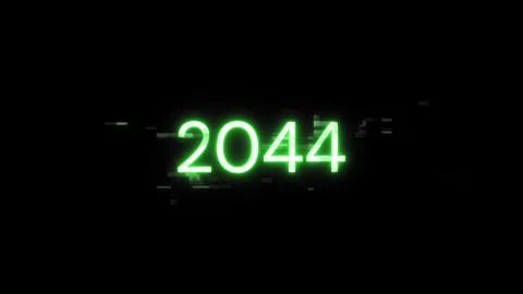 3D rendering 2044 text with screen effects of technological glitches 스톡 일러스트