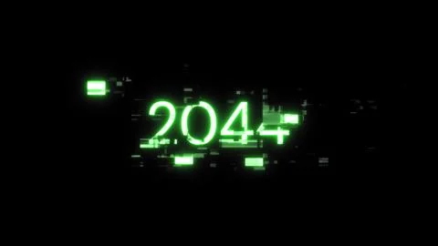 3D rendering 2044 text with screen effects of technological glitches 스톡 일러스트