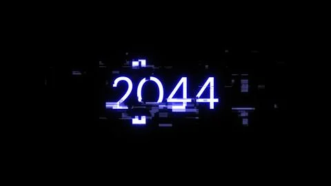 3D rendering 2044 text with screen effects of technological glitches Stockillustratie