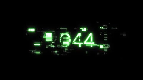 3D rendering 2044 text with screen effects of technological glitches 스톡 일러스트
